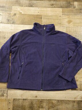 Columbia Fleece Jacket Women’s 3X Purple Full Zip Plus Size Outdoor